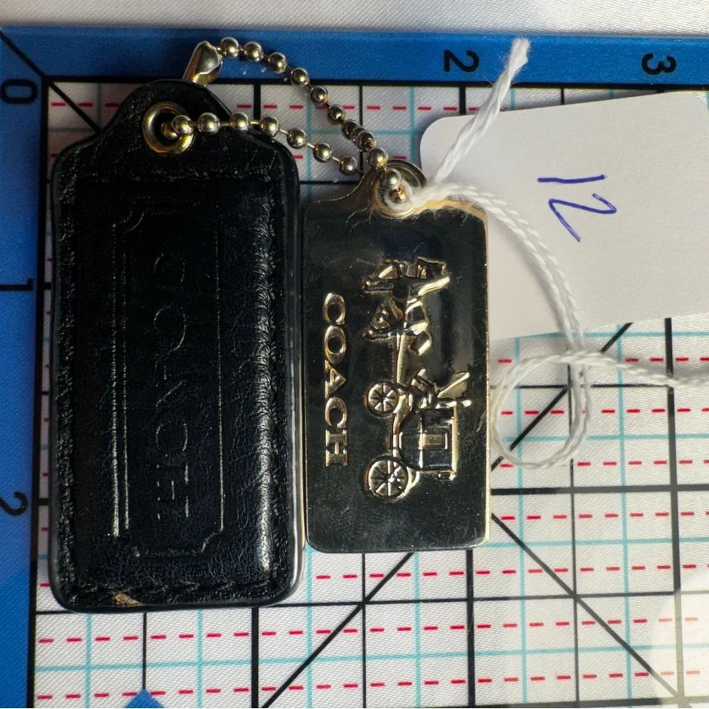 Coach Black Leather and Metal Hangtags - Picture 2 of 3